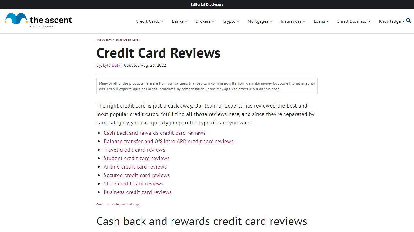 Expert Credit Card Reviews | The Ascent by The Motley Fool